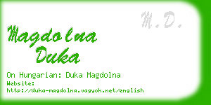 magdolna duka business card